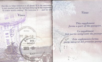 Visa pages of US passport