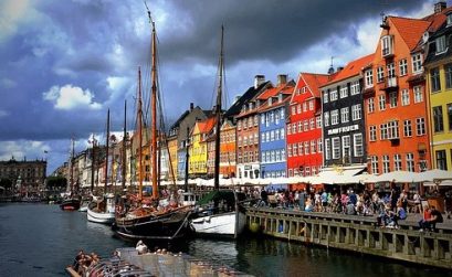 The bay area of Copenhagen on bright day