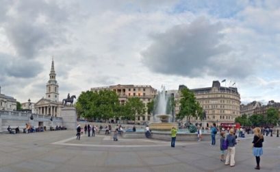Panoramic view of Trafalgar Square