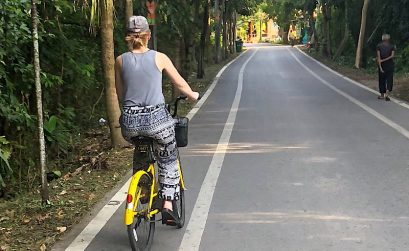 Meg biking the green lung of bangkok